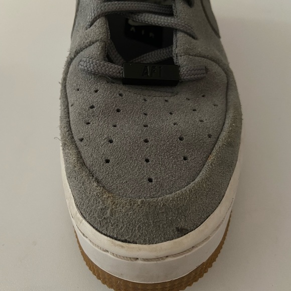 Women’s Nike AF1 Grey Suede Platforms - Picture 6 of 7